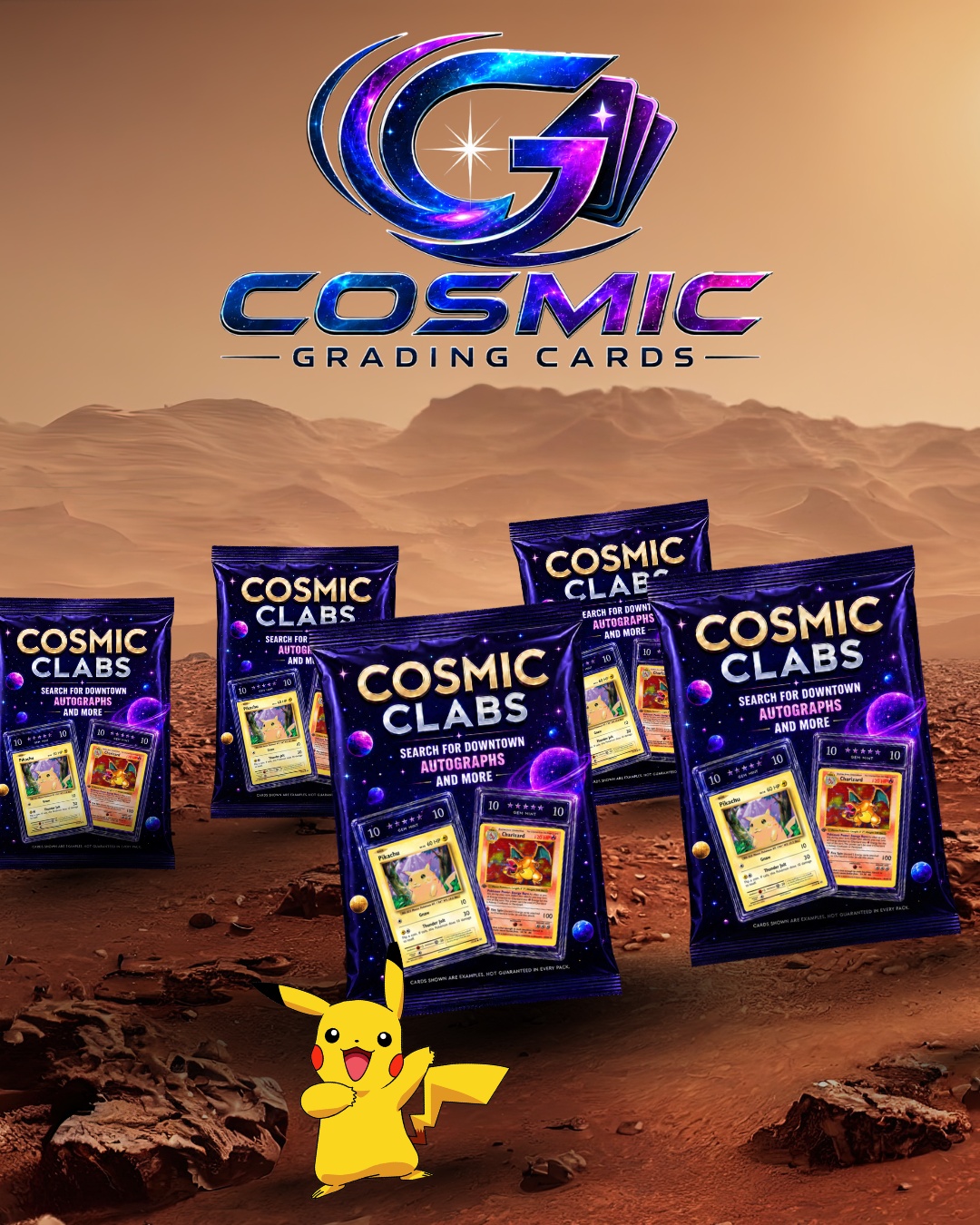 5 pack rare pokemon rip packs cosmic grading cards elite
